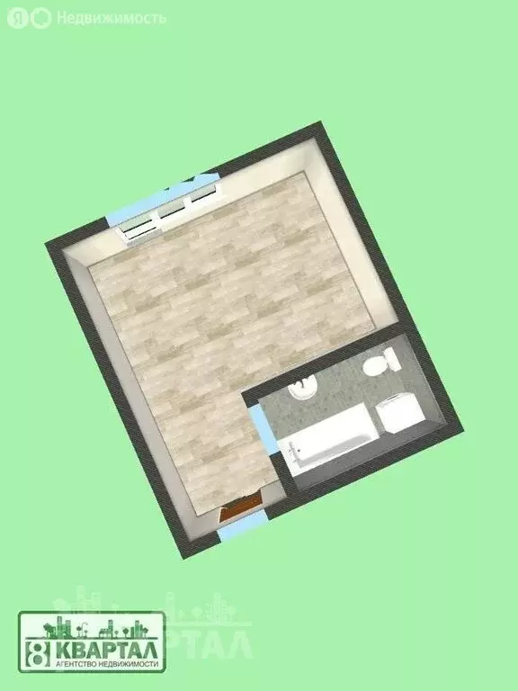 Квартира-студия: территория Цемдолина, Парковая улица, 32к97 (23.5 м) - Фото 1