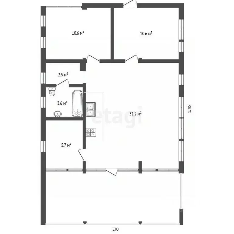 Дом в Смоленская область, Гагаринский муниципальный округ, д. Лебедки, ... - Фото 2