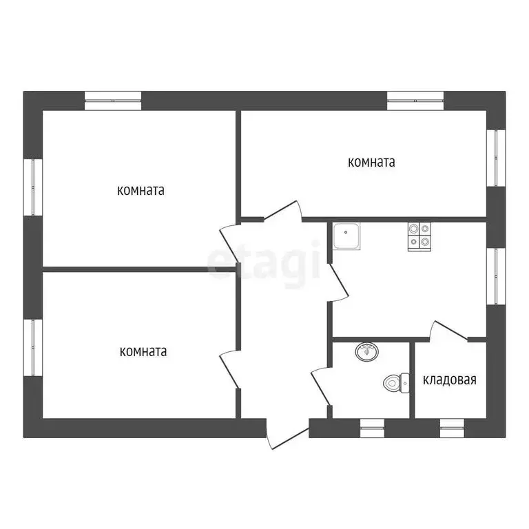1к в 3-комнатной квартире (16 м) - Фото 1