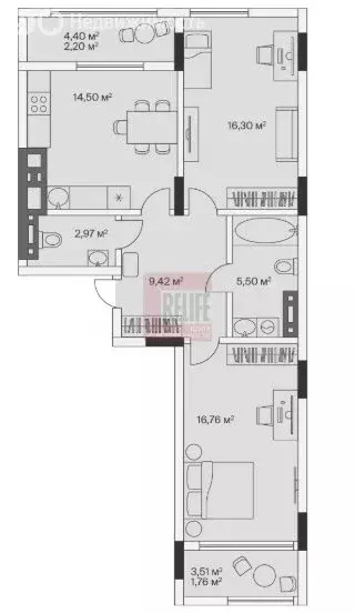 2-комнатная квартира: посёлок Малое Исаково, Первая улица, 1к3 (70 м) - Фото 1
