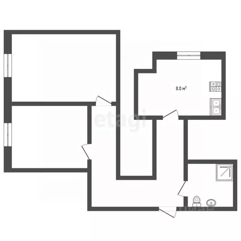 2-к кв. Севастополь ул. Алексея Мокроусова, 7 (43.0 м) - Фото 2