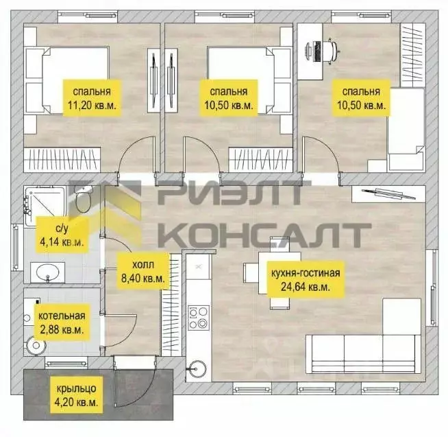 Дом в Омская область, Омский район муниципальный округ, с. Пушкино ул. ... - Фото 2