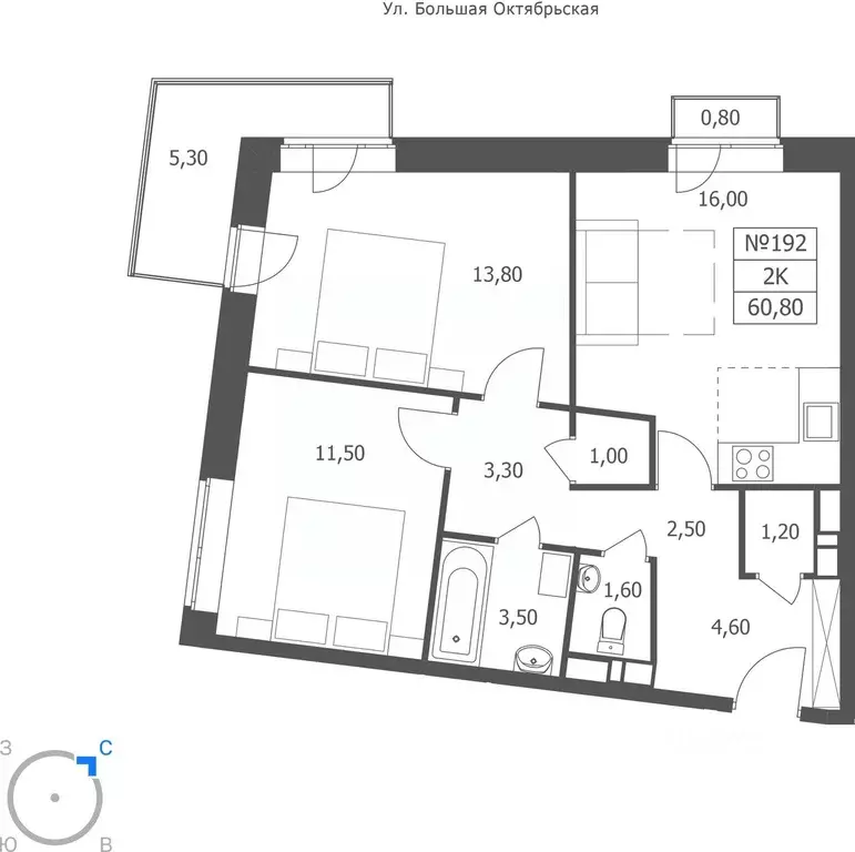 2-к кв. Ярославская область, Ярославль ул. Большая Октябрьская, 85 ... - Фото 0