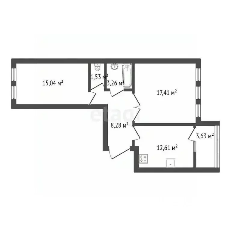 2-к кв. Башкортостан, Уфа ул. Ивана Спатара, 24 (59.84 м) - Фото 2