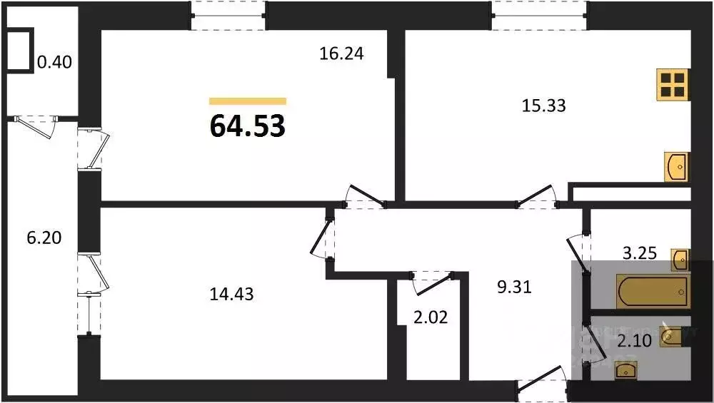 2-к кв. Воронежская область, Воронеж ул. 9 Января, 68Л (64.53 м) - Фото 0