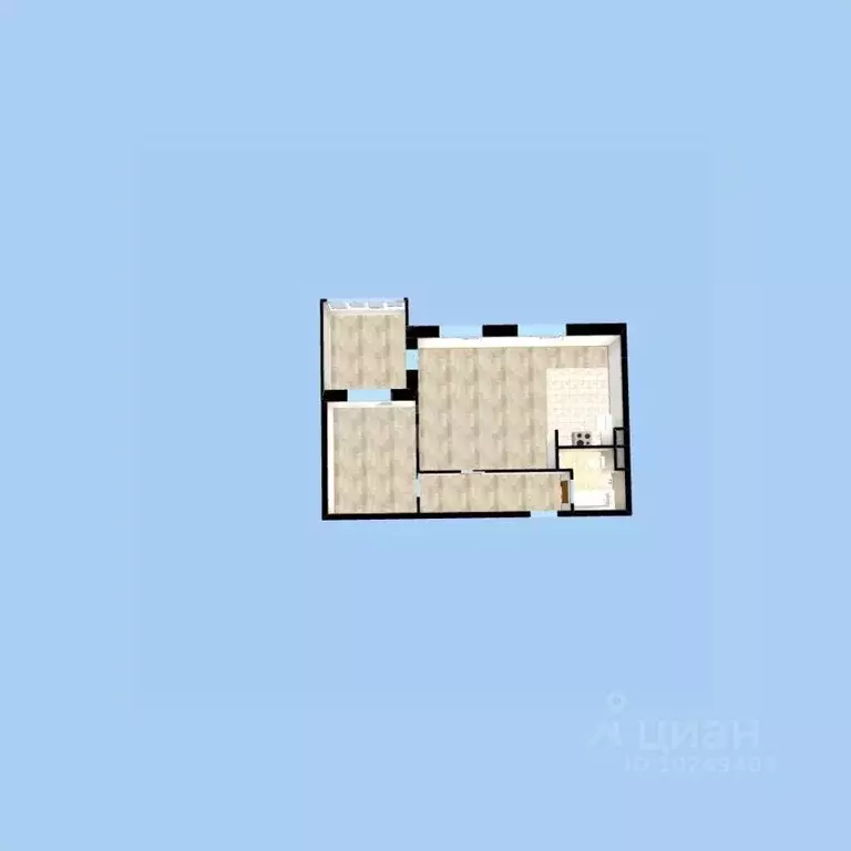 3-к кв. Башкортостан, Уфа пос. 3-я Пристань, ул. Прибельская, 34 (61.0 ... - Фото 1