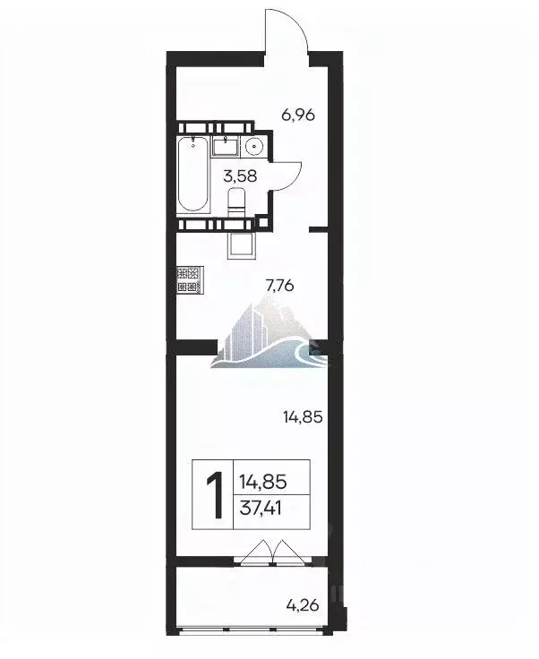 1-к кв. Крым, Ялта ул. Кирова, 138 (37.41 м) - Фото 2