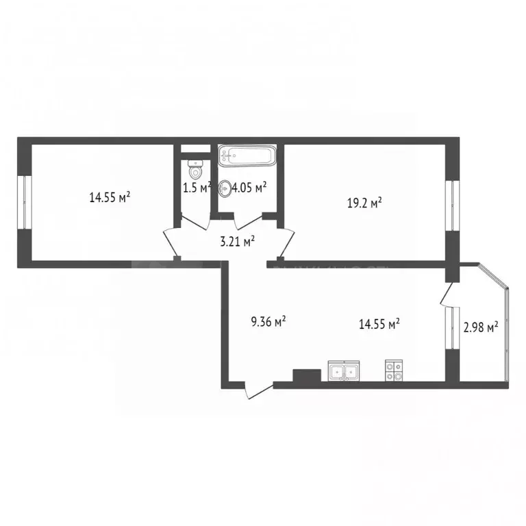 2-к кв. Тюменская область, Тюмень Кремлевская ул., 87 (66.4 м) - Фото 2