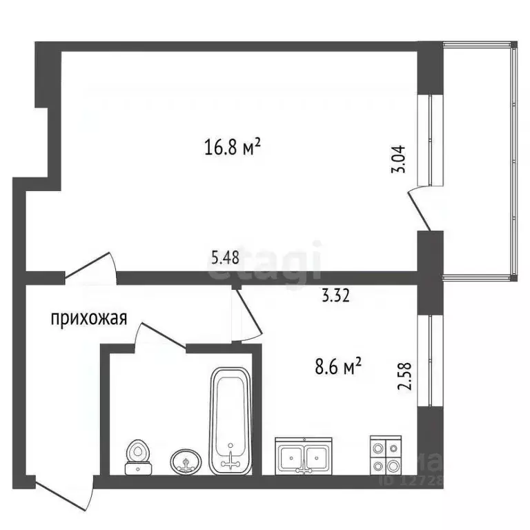 1-к кв. Калужская область, Калуга ул. Дружбы, 13 (31.0 м) - Фото 0