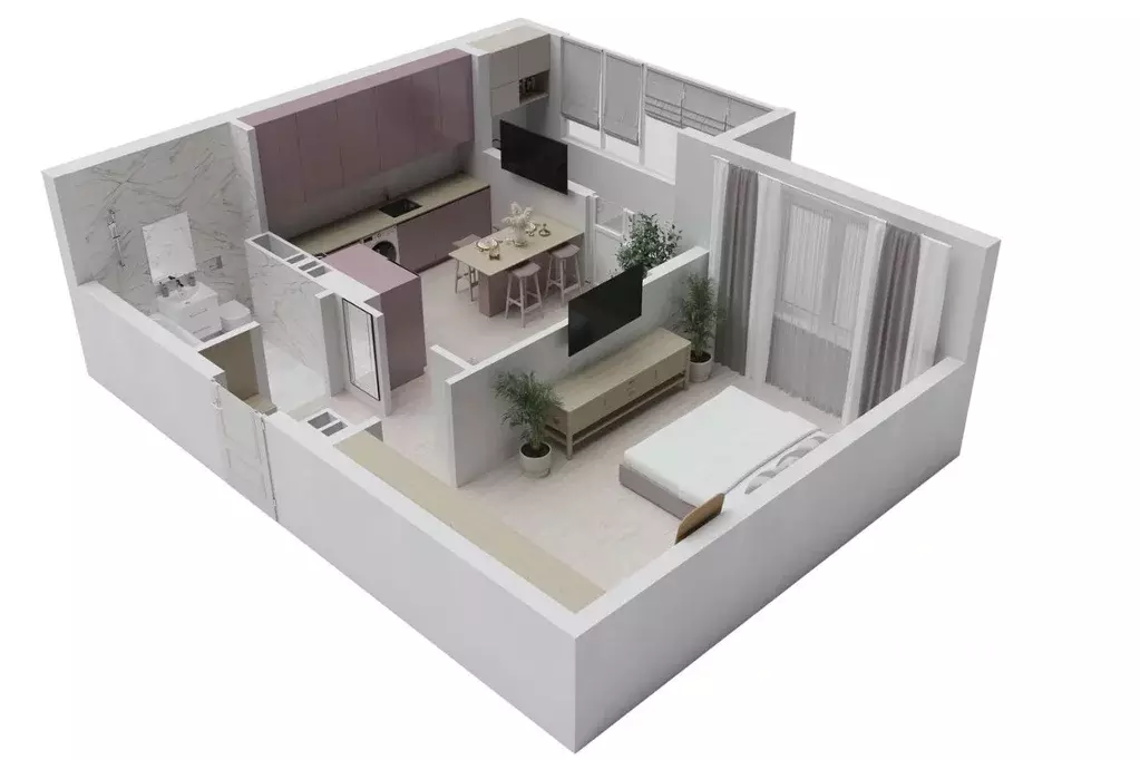 1-к кв. Крым, Евпатория Победа жилой комплекс (44.59 м) - Фото 2