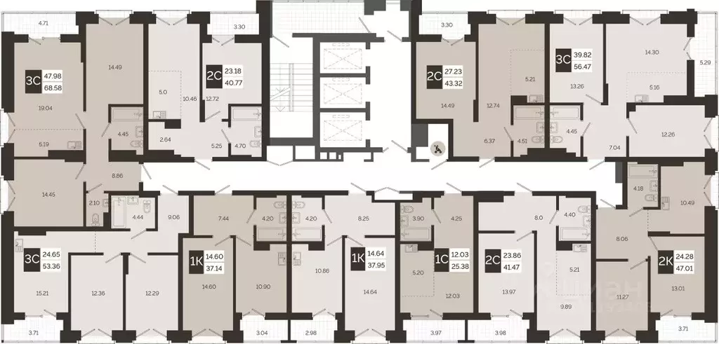 2-к кв. Новосибирская область, Новосибирск  (47.01 м) - Фото 1