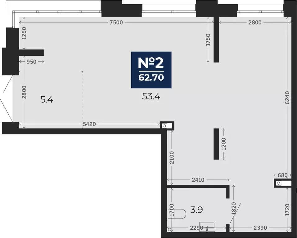 Помещение свободного назначения (62.7 м) - Фото 1