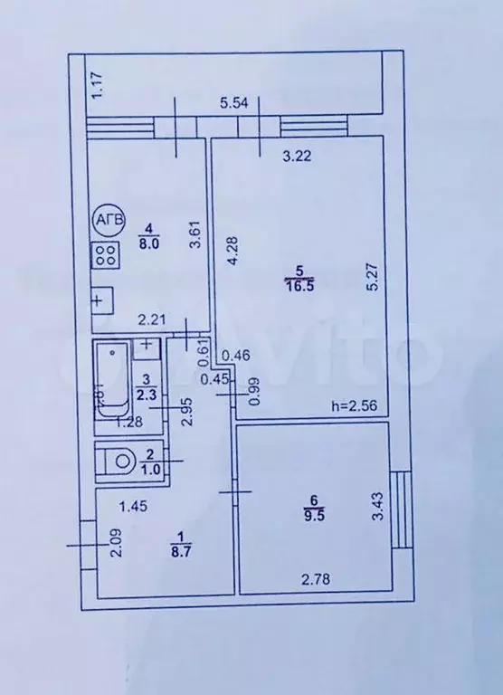2-к. квартира, 46 м, 1/2 эт. - Фото 0