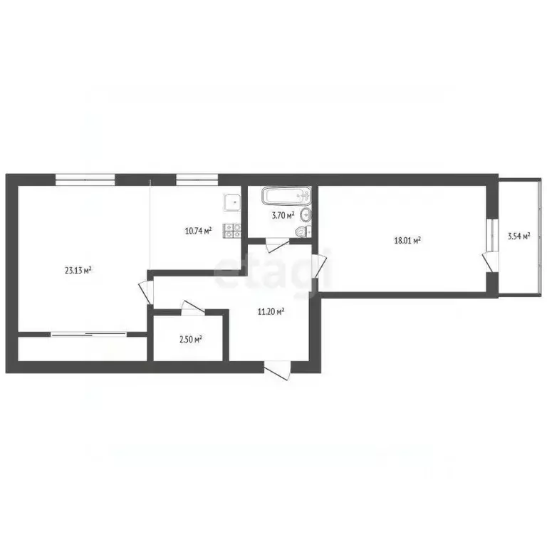 2-к кв. Тюменская область, Тюмень ул. Червишевский Тракт, 21к1 (70.6 ... - Фото 1