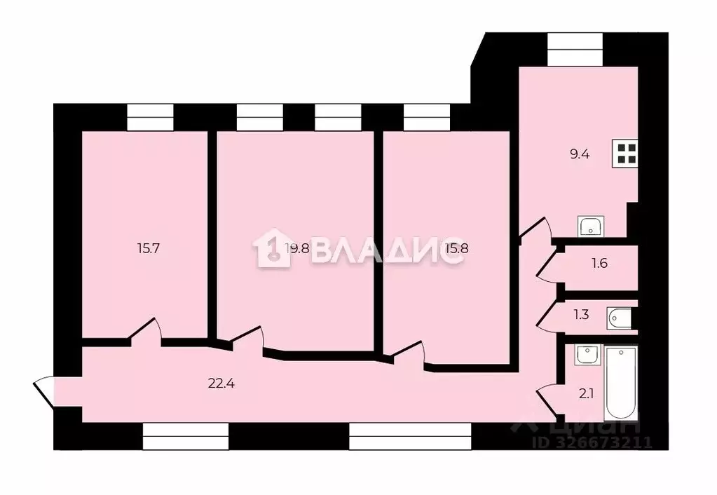 3-к кв. Санкт-Петербург Большой Сампсониевский просп., 93 (92.0 м) - Фото 1