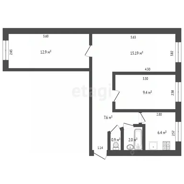 3-к кв. Хабаровский край, Комсомольск-на-Амуре ул. Калинина, 13К2 ... - Фото 1