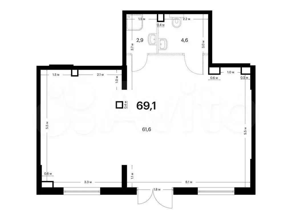 Продам помещение свободного назначения, 69.1 м - Фото 0