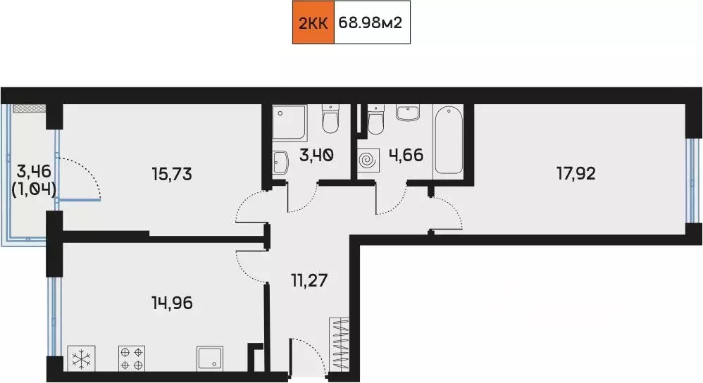 2-к кв. Санкт-Петербург 7-я Васильевского острова линия, 84 (69.06 м) - Фото 0