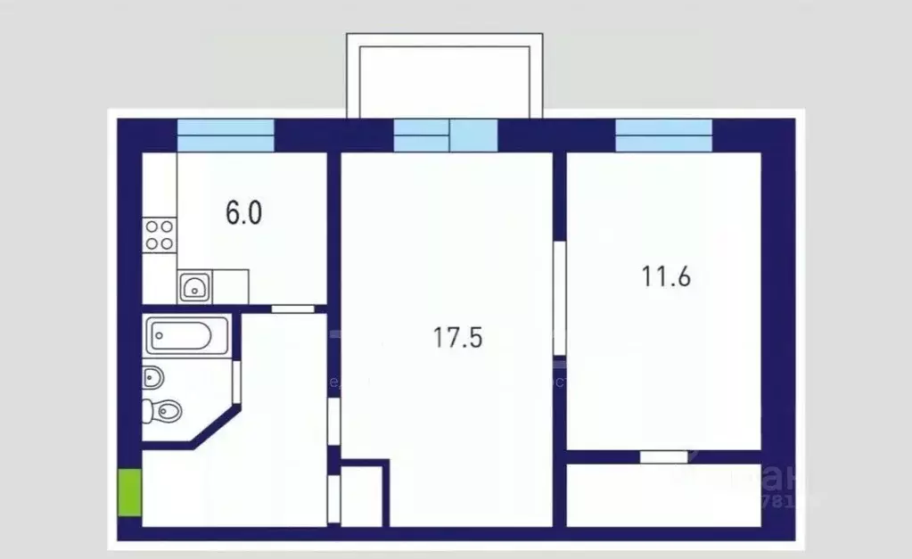 2-к кв. Санкт-Петербург пос. Шушары, Школьная ул., 14 (44.0 м) - Фото 2