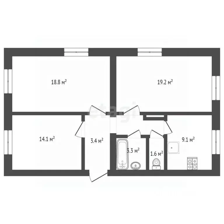 3-к кв. Ярославская область, Ярославль ул. Свердлова, 98/10 (75.1 м) - Фото 2