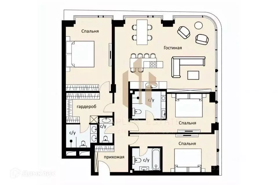 4-к кв. Москва ул. Братьев Фонченко, 1к3 (149.8 м) - Фото 2