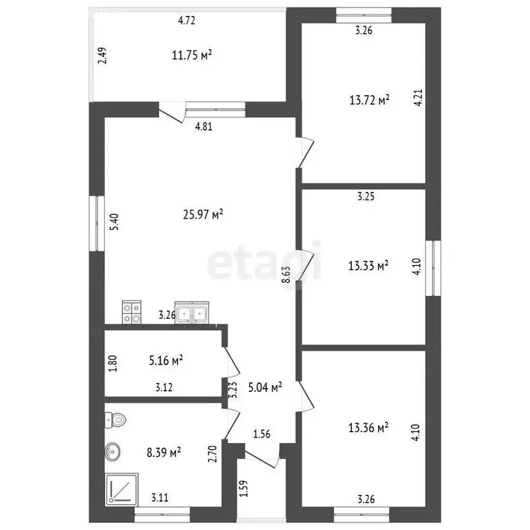 Дом в деревня Ворщиково, Центральная улица (105 м) - Фото 1