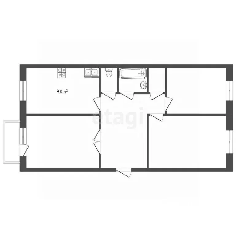 3-к кв. Хабаровский край, Комсомольск-на-Амуре ул. Осоавиахима, 9 ... - Фото 2