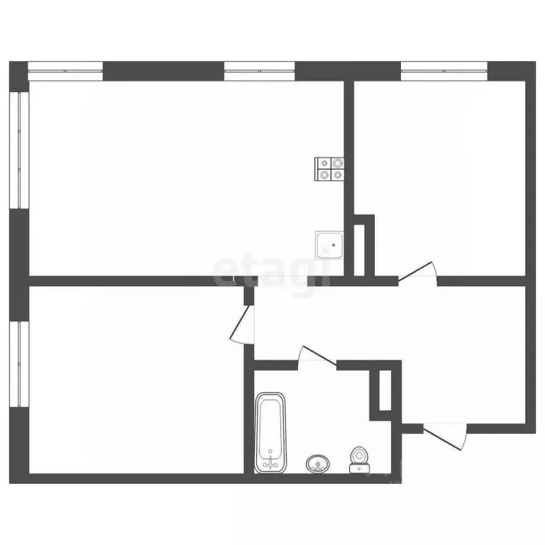 2-к кв. Тюменская область, Тюмень ул. Газовиков, 73к1 (54.5 м) - Фото 2