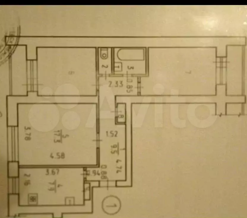 3-к. квартира, 60 м, 1/9 эт. - Фото 0