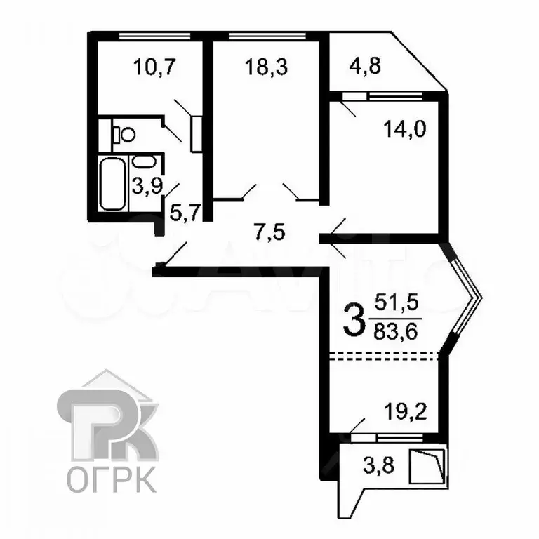 3-к. квартира, 85 м, 11/17 эт. - Фото 0