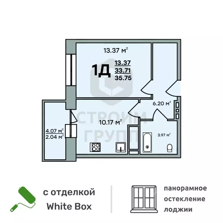 1-к кв. Владимирская область, Владимир ул. Нижняя Дуброва, 49А (35.75 ... - Фото 0