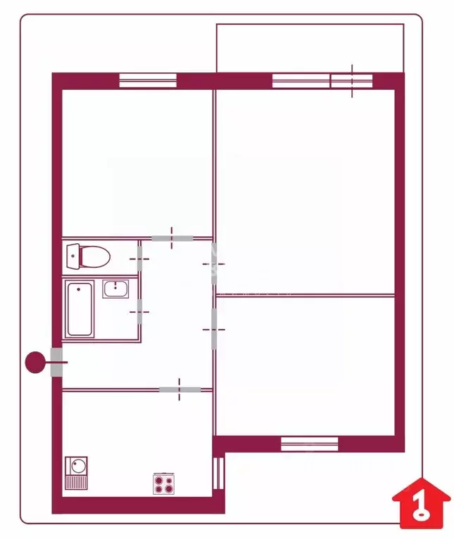 3-к кв. Омская область, Омск ул. Крупской, 23К1 (76.9 м) - Фото 2