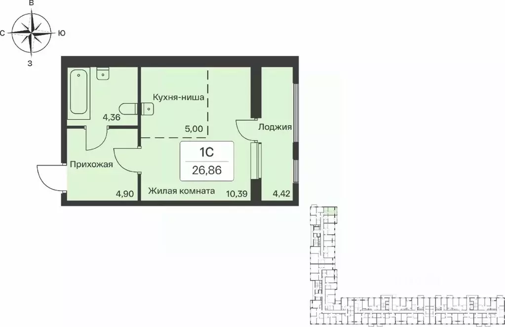 Студия Ленинградская область, Всеволожский район, Заневское городское ... - Фото 1