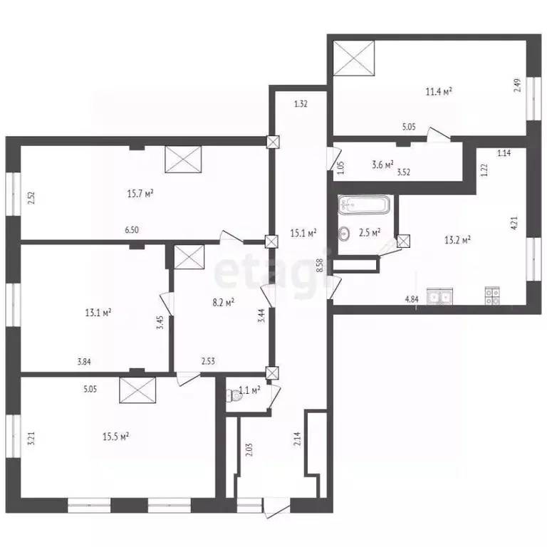 4-к кв. Севастополь ул. Щербака, 22 (109.1 м) - Фото 1