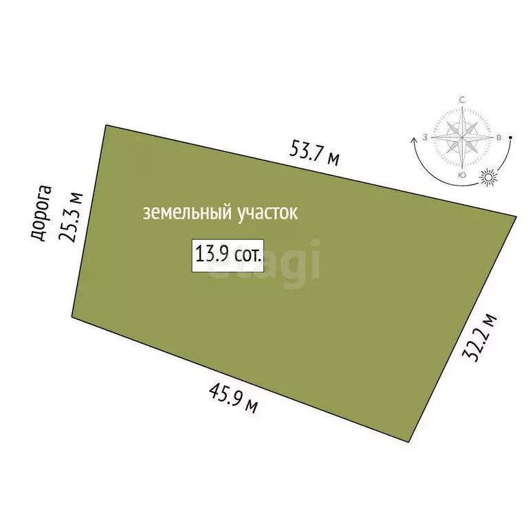 Участок в село Онохино, Западная улица (13.94 м) - Фото 1