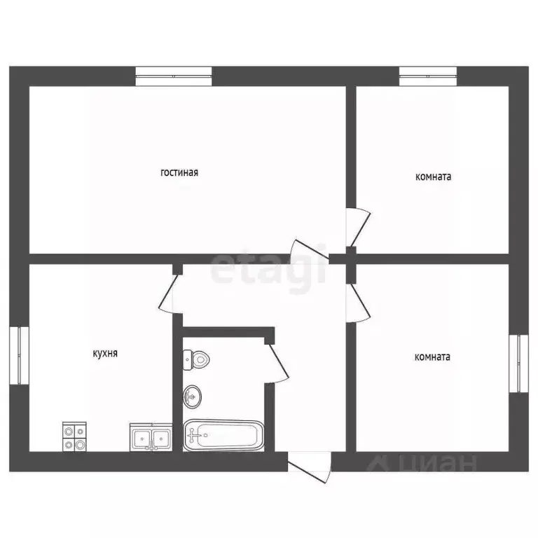 Дом в Ханты-Мансийский АО, Ханты-Мансийск ул. Горького, 4 (55 м) - Фото 2