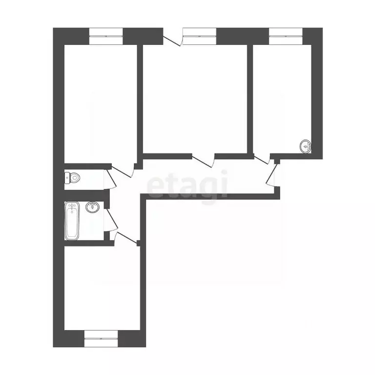 3-к кв. Иркутская область, Ангарск 74-й кв-л, 2 (77.6 м) - Фото 1
