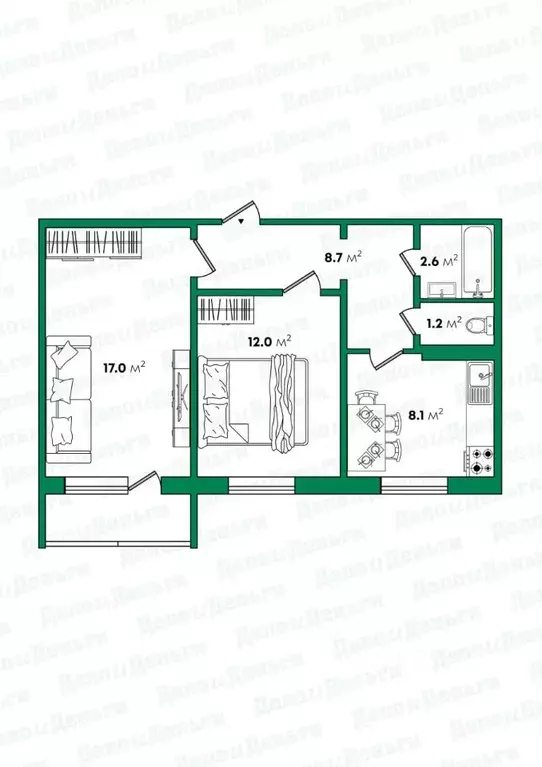 2-к кв. Кировская область, Оричи пгт ул. Свободы, 50 (49.6 м) - Фото 2