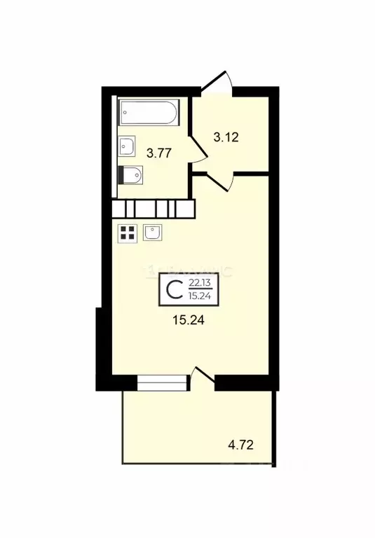 Студия Ленинградская область, Всеволожский район, пос. Бугры бул. ... - Фото 2