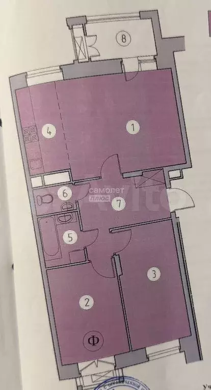 3-к. квартира, 58,6 м, 3/4 эт. - Фото 0