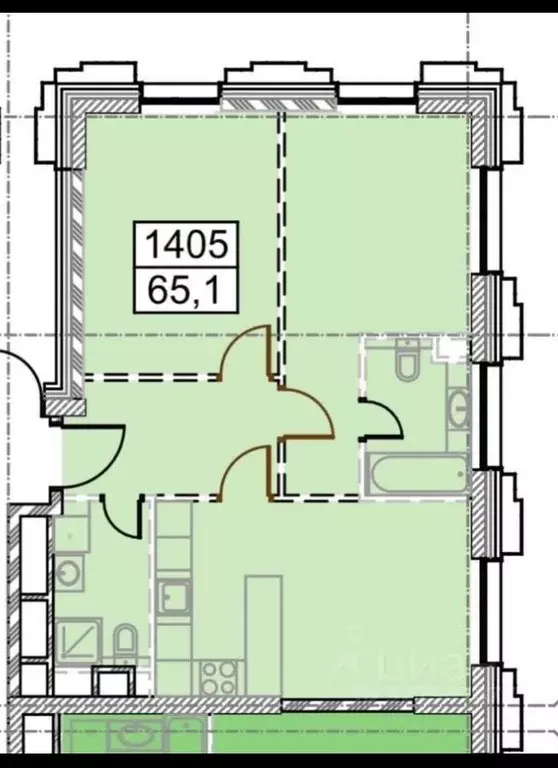 2-к кв. Москва Ходынская ул., 2 (65.1 м) - Фото 2