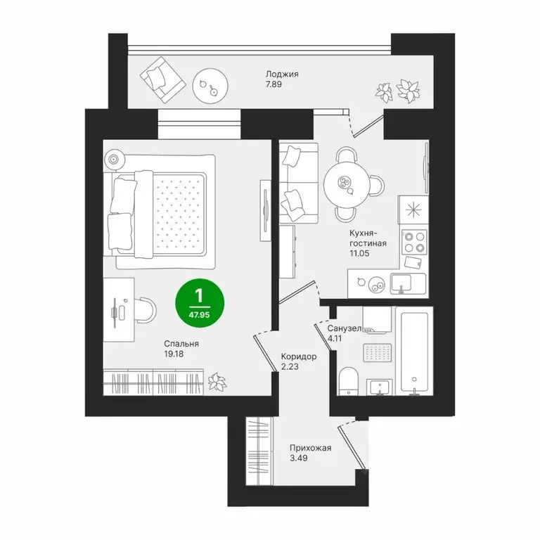 1-к кв. Марий Эл, Йошкар-Ола городской округ, с. Семеновка ул. ... - Фото 1