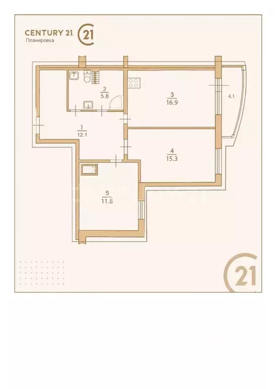 2-к кв. Санкт-Петербург Земледельческая ул., 5к2 (62.2 м) - Фото 2