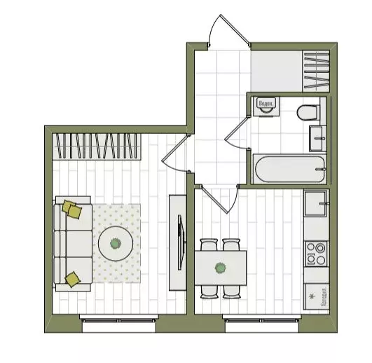 1-комнатная квартира: Киров, Чистопрудненская улица, 13А (31.8 м) - Фото 1