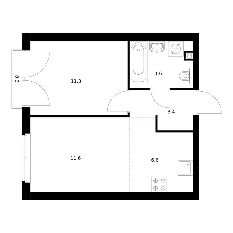 2-комнатная квартира: Москва, улица Руставели, 16к1 (37.7 м) - Фото 0