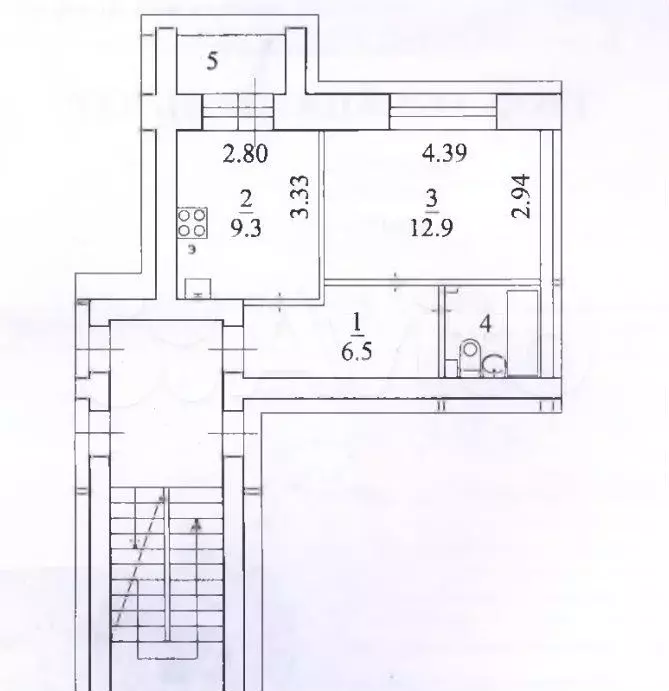 1-к. квартира, 32,1 м, 3/4 эт. - Фото 0