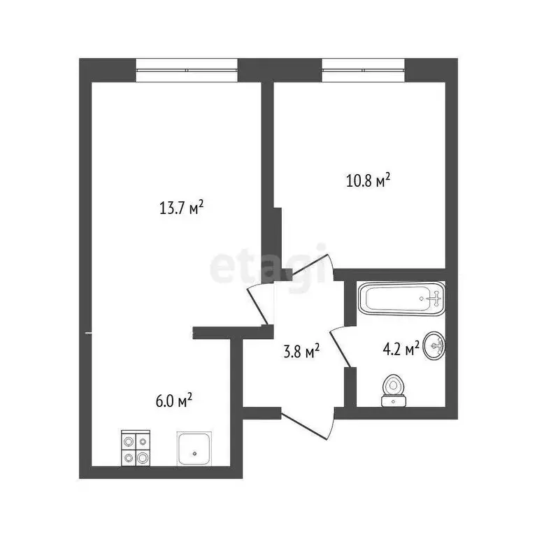 1-комнатная квартира: Тюмень, Новгородская улица, 22 (38.7 м) - Фото 1
