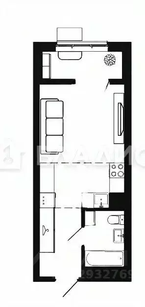 Студия Пензенская область, Пенза ул. Антонова, 5Г (25.7 м) - Фото 2