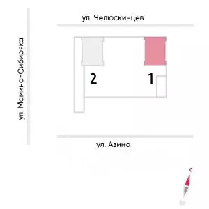 2-к кв. Свердловская область, Екатеринбург Центральный жилрайон, Азина ... - Фото 1