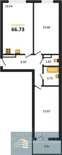 2-к кв. Воронежская область, Воронеж Краснознаменная ул., 72 (66.7 м) - Фото 0